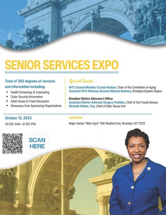 event flyer with headshot of Yvette Clarke