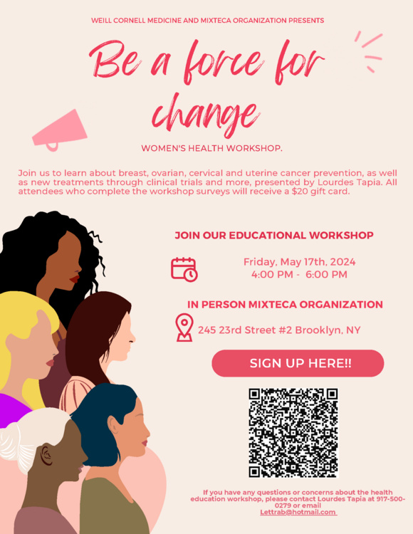 flyer with clipart of women's silhouettes 