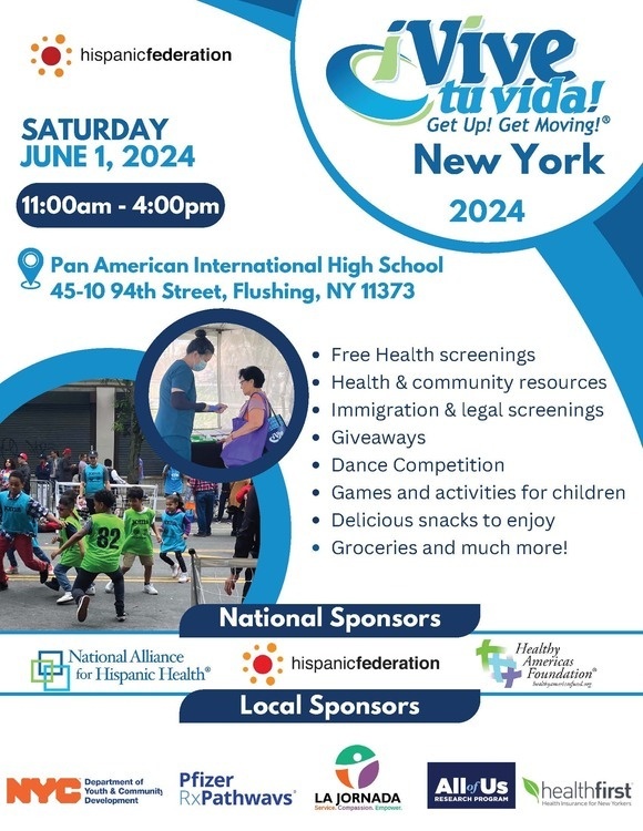 Event Description Flyer with children playing and doctor talking to patient