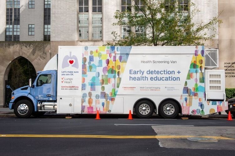 This photo shows a picture of the Health Screening Van.