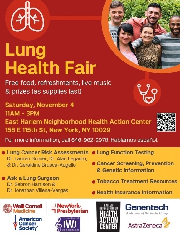 Lung Health Fair - FREE food, refreshments, LIVE jazz & prizes