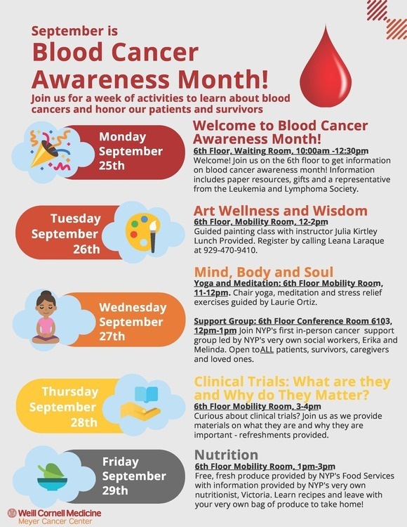 Blood Cancer Awareness Week event flyer